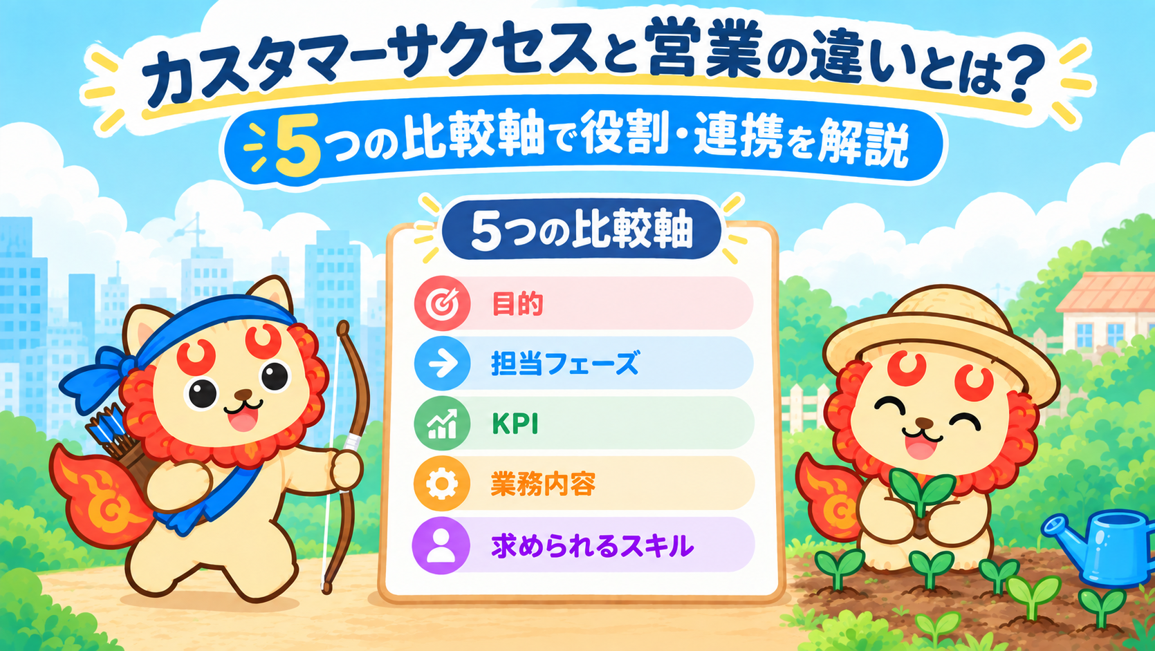 カスタマーサクセスと営業の違いとは?5つの比較表で役割・連携を解説